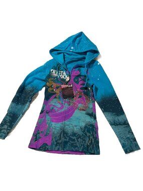 Christian Audigier  Y2K Crystal Rock  Zip Up Hoodie Jacket Size XS NEW W/TAGS